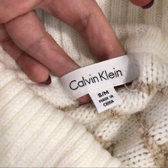 Calvin Klein Nubby Knit Turtle-neck Dolman Poncho Sweater, S/M - Picture 14 of 15